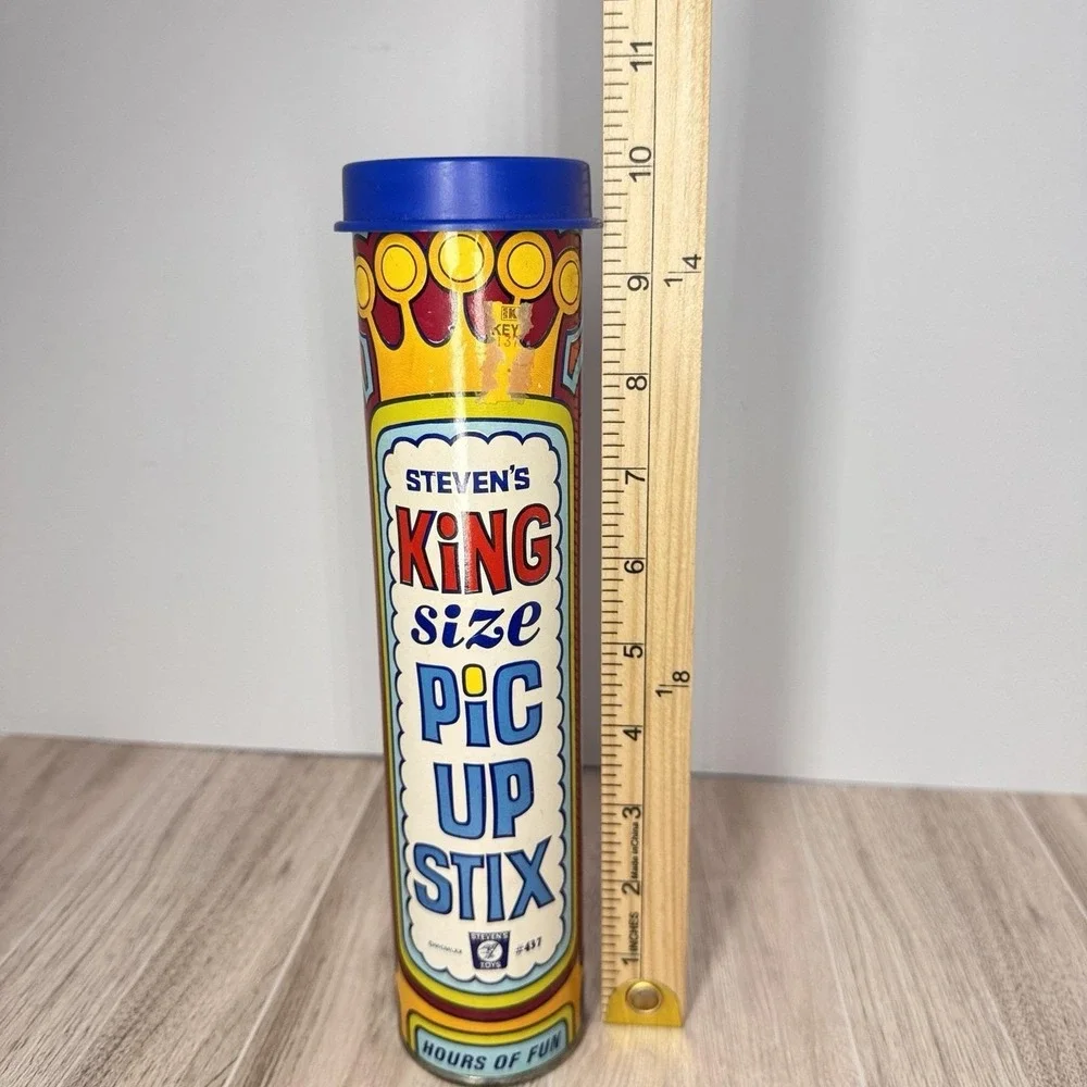 Vintage Steven's King Size Pick‎ Up Stix Game Jumbo Tube USA Classic Toy 60s